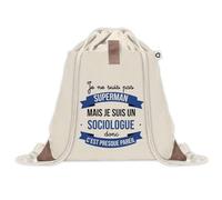 Sac à dos avec pochette Sociologue Super-Héros Homme | Sac de Sport et Gym avec cordelettes en Toile | Idée Cadeau Collègue Noël Anniversaire | Sac Doudou