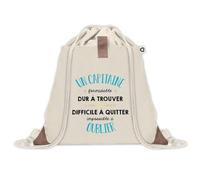 Sac à dos avec pochette Un Capitaine Formidable | Sac de Sport et Gym avec cordelettes en Toile | Idée Cadeau Collègue Noël Anniversaire | Sac Doudou