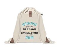 Sac à dos avec pochette Un Éducateur Formidable | Sac de Sport et Gym avec cordelettes en Toile | Idée Cadeau Collègue Noël Anniversaire | Sac Doudou