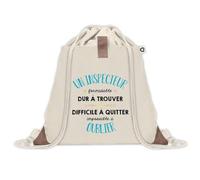 Sac à dos avec pochette Un Inspecteur Formidable | Sac de Sport et Gym avec cordelettes en Toile | Idée Cadeau Collègue Noël Anniversaire | Sac Doudou