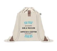 Sac à dos avec pochette Un Prof Formidable | Sac de Sport et Gym avec cordelettes en Toile | Idée Cadeau Collègue Noël Anniversaire | Sac Doudou