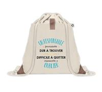 Sac à dos avec pochette Un Responsable Formidable | Sac de Sport et Gym avec cordelettes en Toile | Idée Cadeau Collègue Noël Anniversaire | Sac Doudou