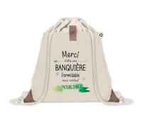Sac à dos avec pochette Une Banquière Inoubliable | Sac de Sport et Gym avec cordelettes en Toile | Idée Cadeau Collègue Noël Anniversaire | Sac Doudou