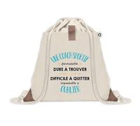 Sac à dos avec pochette Une Coach Sportif Formidable | Sac de Sport et Gym avec cordelettes en Toile | Idée Cadeau Collègue Noël Anniversaire | Sac Doudou