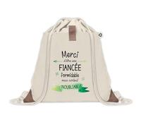 Sac à dos avec pochette Une Fiancée Inoubliable | Sac de Sport et Gym avec cordelettes en Toile | Idée Cadeau Collègue Noël Anniversaire | Sac Doudou