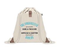 Sac à dos avec pochette Une Handballeuse Formidable | Sac de Sport et Gym avec cordelettes en Toile | Idée Cadeau Collègue Noël Anniversaire | Sac Doudou