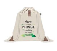 Sac à dos avec pochette Une Infirmière Inoubliable | Sac de Sport et Gym avec cordelettes en Toile | Idée Cadeau Collègue Noël Anniversaire | Sac Doudou