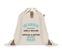 Sac à dos avec pochette Une Monteuse Formidable | Sac de Sport et Gym avec cordelettes en Toile | Idée Cadeau Collègue Noël Anniversaire | Sac Doudou