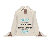 Sac à dos avec pochette Une Prof Formidable | Sac de Sport et Gym avec cordelettes en Toile | Idée Cadeau Collègue Noël Anniversaire | Sac Doudou