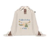 Sac à Dos avec Pochette Zéphyr : Les affaires de rechange | Sac Crèche École Maternelle Petite Section | Coton Recyclé 8 L Poche Velcro | Cadeau Rentrée Garçon
