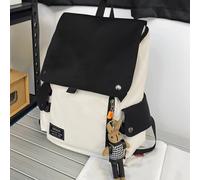 Sac à dos avec rabat avec motif de lettre et breloques, sac d'école pour les étudiants, les adolescentes, les étudiants de première, deuxième, troisième et quatrième année à l'université, au collège e