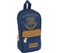 Sac à dos avec trousses à crayons Harry Potter Magical Marron Bleu marine (12 x 23 x 5 cm)