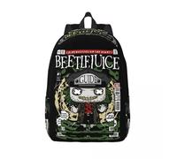 Sac à dos B-Beetlejuice Spooky Movie Ghost pour homme et femme, sac à dos d'affaires pour etudiant, sac à bandoulière d'horreur pour Halloween, sac d'extérieur Noir