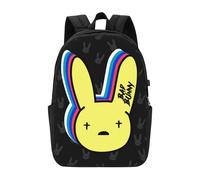 Sac à dos Bad Bunny pour hommes, femmes et adolescents, sac à dos décontracté et résistant à l'eau - CASE511 Noir