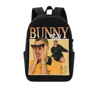 Sac à dos Bad Bunny pour hommes, femmes et adolescents, sac à dos décontracté et résistant à l'eau - CASE499 Noir