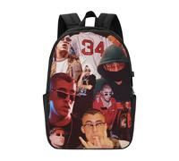 Sac à dos Bad Bunny pour hommes, femmes et adolescents, sac à dos décontracté et résistant à l'eau - CASE792 Noir