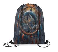 Sac À Dos Baleine, Attrape-Rêves, Plume Bohème, Impression 3D, Animal Marin Rétro, Vie Marine, Aventure Sauvage, Nautique, Côtier Sacs À Cordon Réglable Sac De Sport Unisexe Gym Sack