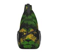 Sac à dos bandoulière réglable motif drapeau jamaïcain Rasta Reggae Judah Lion - Sac à bandoulière décontracté pour les voyages, la salle de sport et un usage quotidien