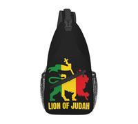Sac à dos bandoulière réglable Rasta Lion de Juda - Sac à bandoulière décontracté pour les voyages, la salle de sport et un usage quotidien