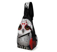 Sac à dos bandoulière tendance, motif chouette rouge sur branche, motif crâne de sucre, sac à bandoulière, sac de voyage, sac de sport, pour homme et femme