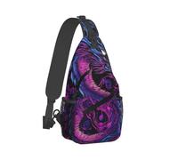 Sac à dos bandoulière tendance, motif dragon musical, cerisier violet en fleurs, sac à bandoulière, sac de voyage, sac de sport pour homme et femme