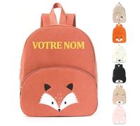 Sac à Dos Bébé Crèche Personnalisable, Sac a Dos Personnalisé Enfant Prenom Brodé, Sac a Dos Enfant Personnalisé pour Fille Garcon avec Ours Mignon, Cadeau Rentrée Scolaire, pour École Voyage (04)
