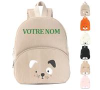 Sac à Dos Bébé Crèche Personnalisable, Sac a Dos Personnalisé Enfant Prenom Brodé, Sac a Dos Enfant Personnalisé pour Fille Garcon avec Ours Mignon, Cadeau Rentrée Scolaire, pour École Voyage (01)