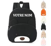Sac à Dos Bébé Crèche Personnalisable, Sac a Dos Personnalisé Enfant Prenom Brodé, Sac a Dos Enfant Personnalisé pour Fille Garcon avec Ours Mignon, Cadeau Rentrée Scolaire, pour École Voyage (05)