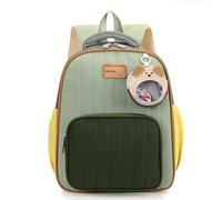 Sac A Dos Bebe Fille - Sac À Dos Léger pour Enfants Cartable D'École Durable Et Confortable avec Motif À Blocs De Couleurs pour Garçons Et Filles Idéal Primaire Et Le Collège (Green One Size)