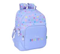 safta Benetton Lilas - Sac à dos scolaire pour enfants, idéal pour enfants de différents âges, confortable et polyvalent, qualité et résistance, 32 x 15 x 42 cm, lilas, M, Décontracté