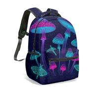 Sac à dos bioluminescent motif champignon fantaisie forêt 40 cm Sac à dos Midnight Woods Graphic Art Sac à dos pour enfants étudiants, 05, L, Décontracté