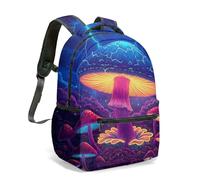 Sac à dos bioluminescent motif champignon fantaisie forêt 40 cm Sac à dos Midnight Woods Graphic Art Sac à dos pour enfants étudiants, 13, L, Décontracté