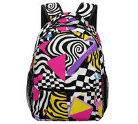 Sac À Dos Black and White Checkered Retro 80S 90S Bookbag Ordinateur Portable Backpack Tendance Daypack pour Voyage Camping Cadeau Rentrée