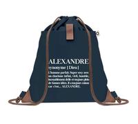 Sac à Dos Bleu avec Pochette Alexandre Définition - Sac de Sport et Gym avec Cordelettes en Toile - Sac Doudou - Idée Cadeau Original Collègue, Anniversaire ou Départ Retraite