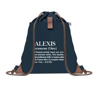 Sac à Dos Bleu avec Pochette Alexis Définition - Sac de Sport et Gym avec Cordelettes en Toile - Sac Doudou - Idée Cadeau Original Collègue, Anniversaire ou Départ Retraite