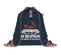 Sac à Dos Bleu avec Pochette Décathlon Légende Humour Geek - Sac de Sport et Gym avec Cordelettes en Toile - Sac Doudou - Idée Cadeau Original Collègue, Anniversaire ou Départ Retraite
