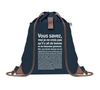 Sac à Dos Bleu avec Pochette Graveuse Bonne ou de Mauvaise - Sac de Sport et Gym avec Cordelettes en Toile - Sac Doudou - Idée Cadeau Original Collègue, Anniversaire ou Départ Retraite