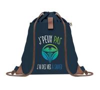 Sac à Dos Bleu avec Pochette J'peux Pas J'ai des Vies à Sauver - Sac de Sport et Gym avec Cordelettes en Toile - Sac Doudou - Idée Cadeau Original Collègue, Anniversaire ou Départ Retraite