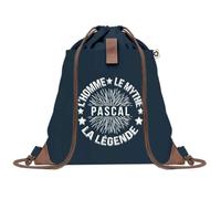 Sac à Dos Bleu avec Pochette Pascal Homme Mythe Légende - étoile - Sac de Sport et Gym avec Cordelettes en Toile - Sac Doudou - Idée Cadeau Original Collègue, Anniversaire ou Départ Retraite