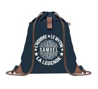 Sac à Dos Bleu avec Pochette Samuel Homme Mythe Légende - étoile - Sac de Sport et Gym avec Cordelettes en Toile - Sac Doudou - Idée Cadeau Original Collègue, Anniversaire ou Départ Retraite