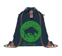 Sac à Dos Bleu avec Pochette Taureau Signe Zodiaque - Sac de Sport et Gym avec Cordelettes en Toile - Sac Doudou - Idée Cadeau Original Collègue, Anniversaire ou Départ Retraite