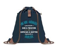 Sac à Dos Bleu avec Pochette Une Aide-Ménagère Formidable - Sac de Sport et Gym avec Cordelettes en Toile - Sac Doudou - Idée Cadeau Original Collègue, Anniversaire ou Départ Retraite