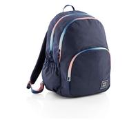 Sac à dos - Bleu marine - 3 compartiments - Dos renforcé - Bords irisés