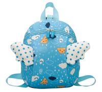 Sac à Dos Bleu pour Bébé avec Ailes d'Anges - Maternelle - Impression en Nuage - Multicolore