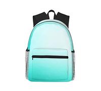 Sac À Dos Bloc De Couleur Ombré Vert Aigue-Marine Sac A Dos Scolaire Unisexe Rucksack Loisir Cartables pour Randonnée École Travail