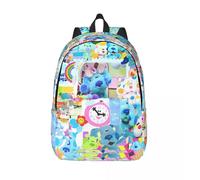 Sac à dos Blue's Clues avec motif chien bleu pour homme et femme, ideal pour le travail, le lycée ou l'université, avec poche Noir