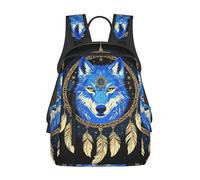 Sac À Dos Boho Totem Native American Wolf Dream Catcher Cartable Léger Bookbag Ordinateur Portable Sac D'École pour Camping Randonnée Étudiant