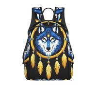 Sac À Dos Boho Totem Native American Wolf Dream Catcher Cartable Tendance Backpack Ordinateur Portable Sac D'École pour Camping Voyage Étudiant