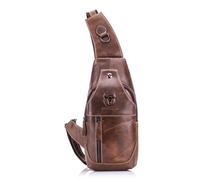 Sac à dos - BULLCAPTAIN - Cuir véritable - Résistant à l'eau - Marron - Bandoulière réglable