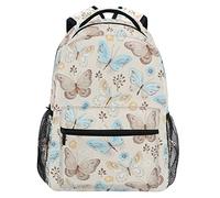 Sac À Dos Butterflies and Flowers Retro Pattern Cartable Scolaire Loisir Cartables Durable Rucksack pour Randonnée École Étudiant 29X40CM